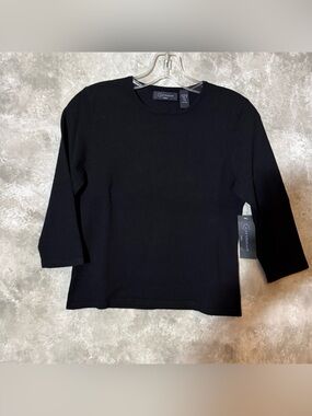 Context Black Petite Crewneck Long Sleeve Top (love 23)